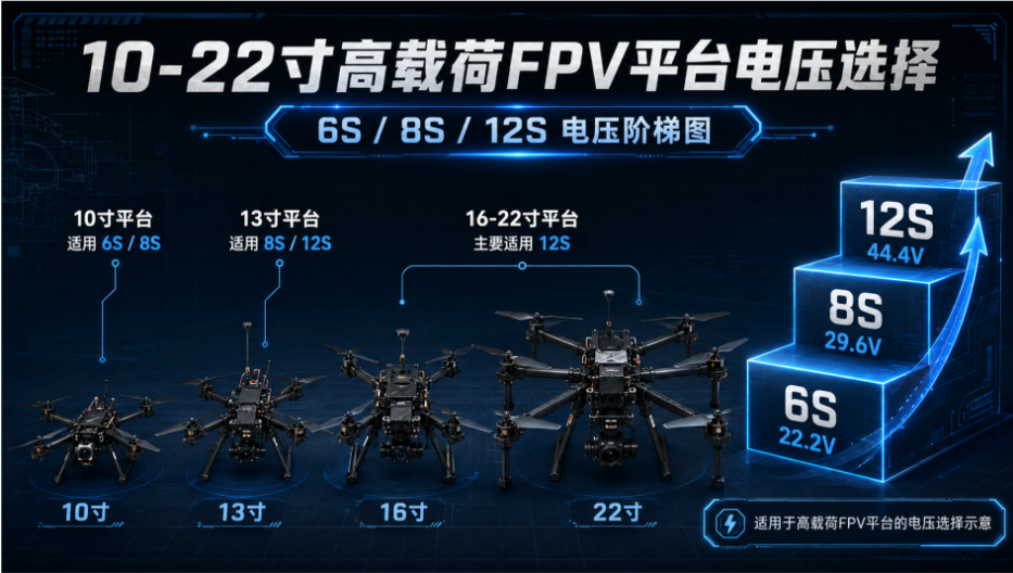 10-22寸FPV無人機電池電壓選擇
