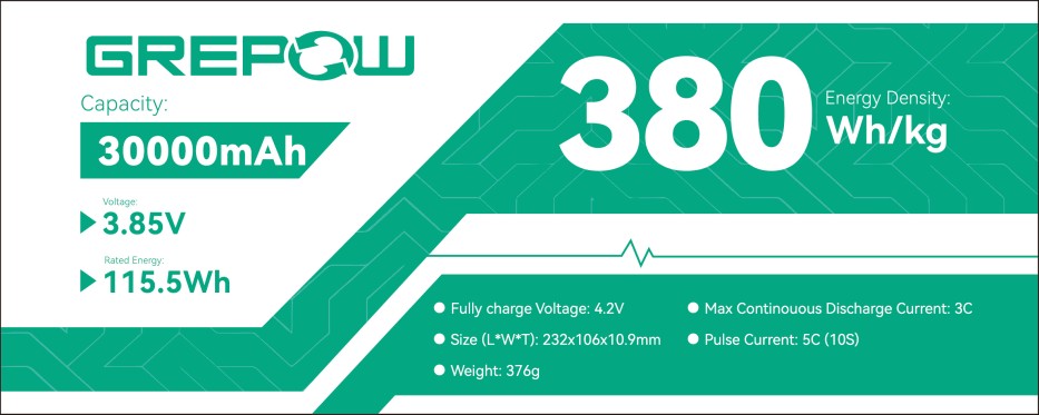 格瑞普機(jī)器人電池-30Ah超高倍率雙極耳電芯